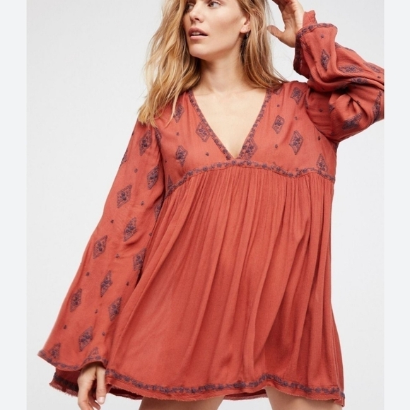 Free People Diamond Embroidered Tunic Top Dress - Picture 1 of 11